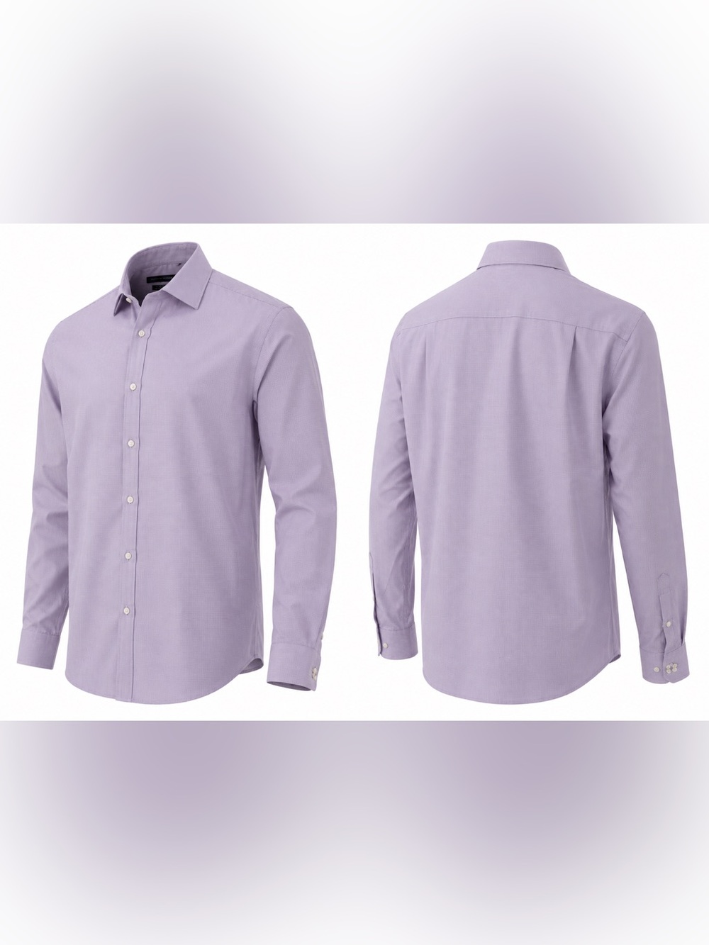 Tommy Hilfiger Men's Lavender Long-Sleeve Dress Shirt